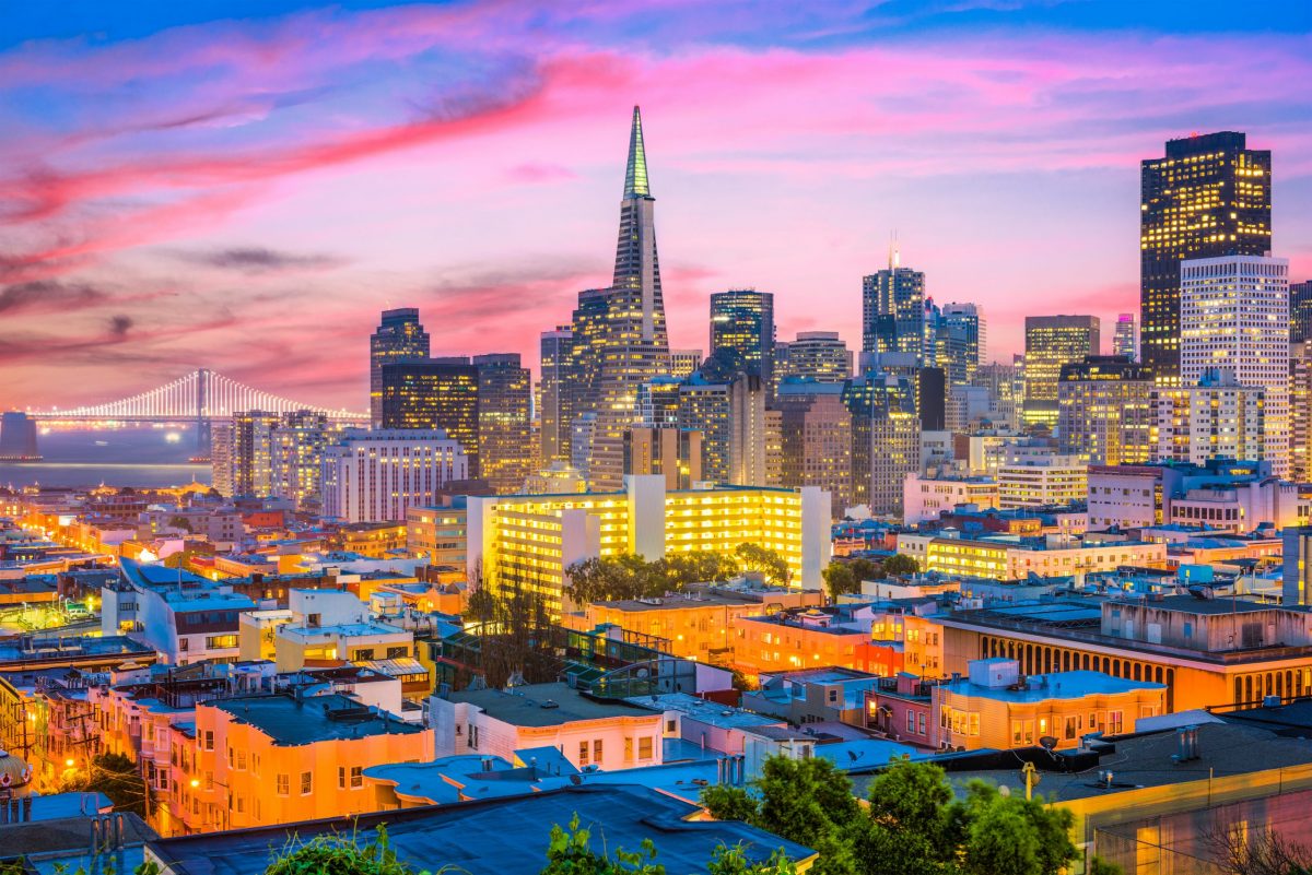 San Francisco, California, USA skyline.